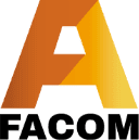 Logotipo da FACOM com letra A estilizada em tons de laranja
