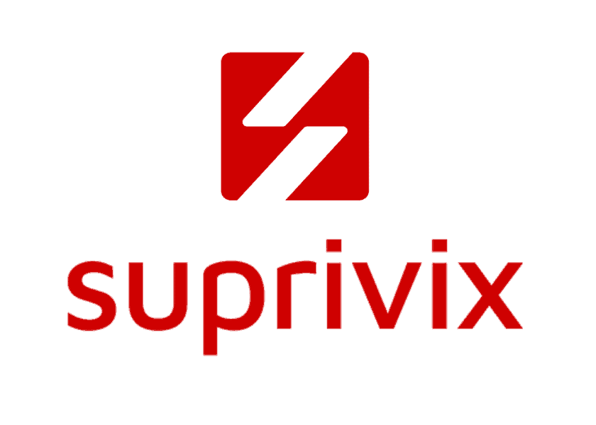 Quem somos 2 Logotipo da Suprivix na versão horizontal vermelha