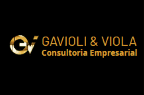 Logotipo da Gavioli & Viola Consultoria Empresarial em fundo preto